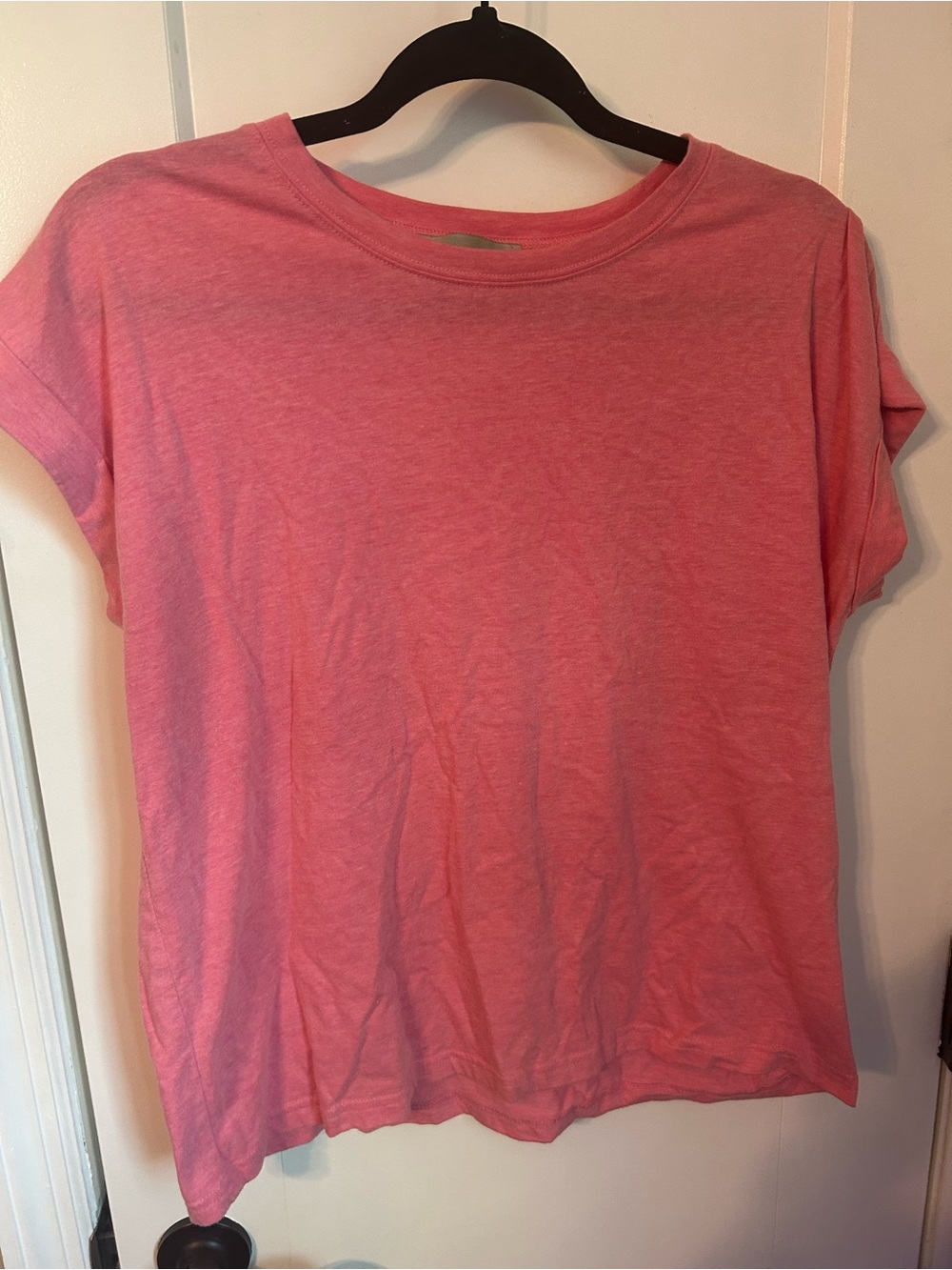 Zenana Pink Heather Short Sleeve Tee | Size Medium